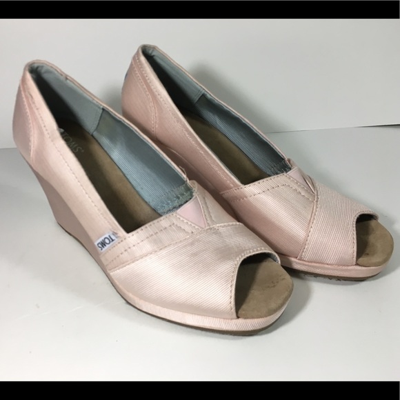 Toms Shoes - Toms Peep Toe Wedges Size 8M